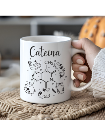 Kubek z kotem cateina wzór chemiczny