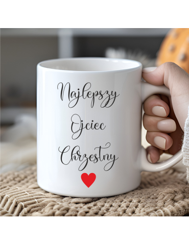 Kubek najlepszy Ojciec Chrzestny z serduszkiem