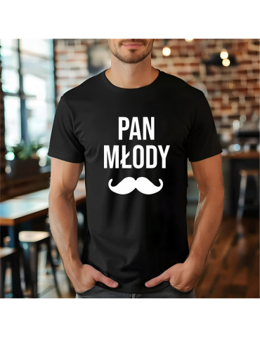 Koszulka wieczór kawalerski Pan Młody z wąsem