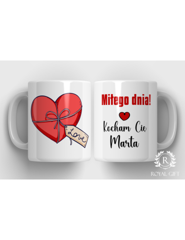 Kubek na walentynki z serem i imieniem