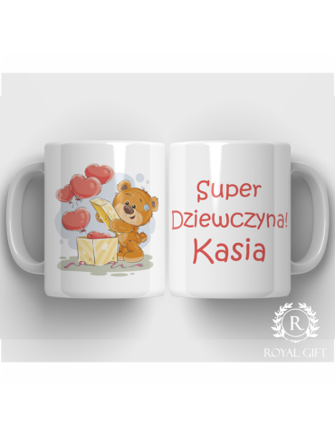 Kubek na Dzień Kobiet z Misiem i Imieniem