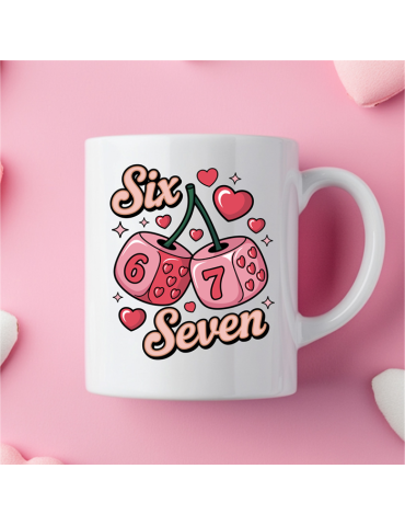 Kubek „Six Seven” z wisienkami – walentynkowy kubek dla zakochanych ❤️