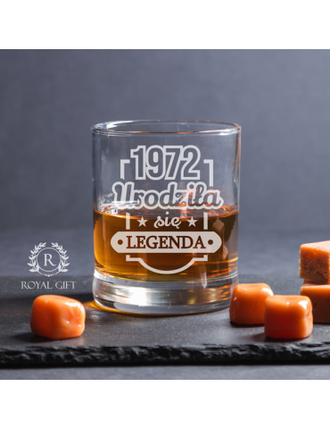 Szklanka z grawerem na urodziny "Urodziła się Legenda"