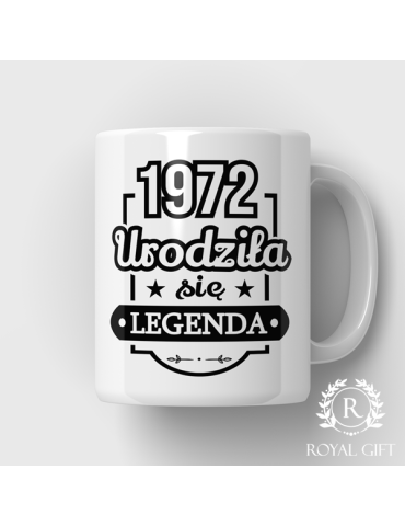 Kubek na urodziny z rokiem "Urodziła się legenda"
