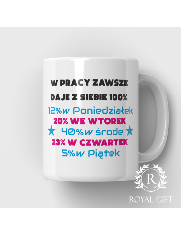 Kubek " W pracy daje z siebie 100%"
