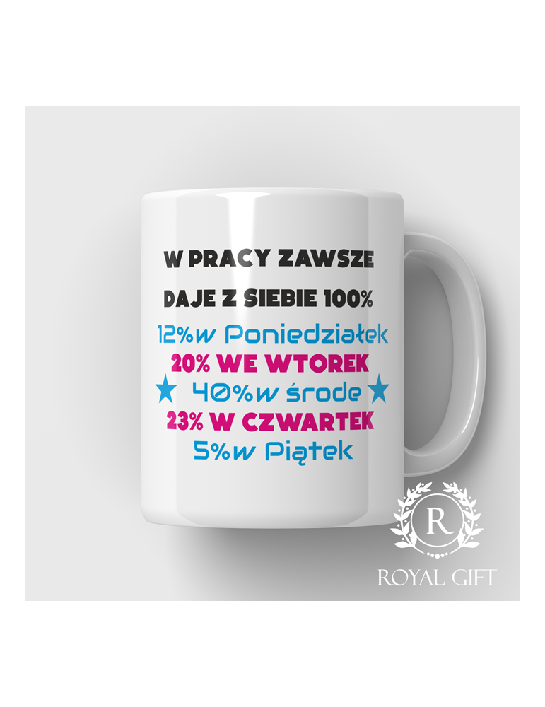 Kubek " W pracy daje z siebie 100%"