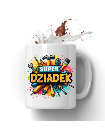 Kubek dla dziadka Super Dziadek z narzędziami