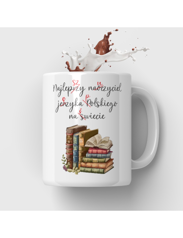 Kubek dla nauczyciela języka polskiego z błędami