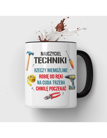 Kubek dla nauczyciela techniki  z grafiką narzędzi
