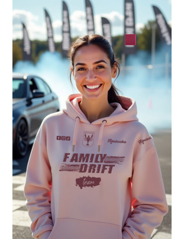 Bluza Family drift z imieniem- model unisex Różowa