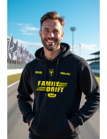 Bluza Family drift Czarna z imieniem- model unisex