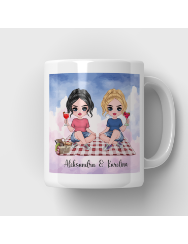 Kubek dla przyjaciółki personalizowany z imionami